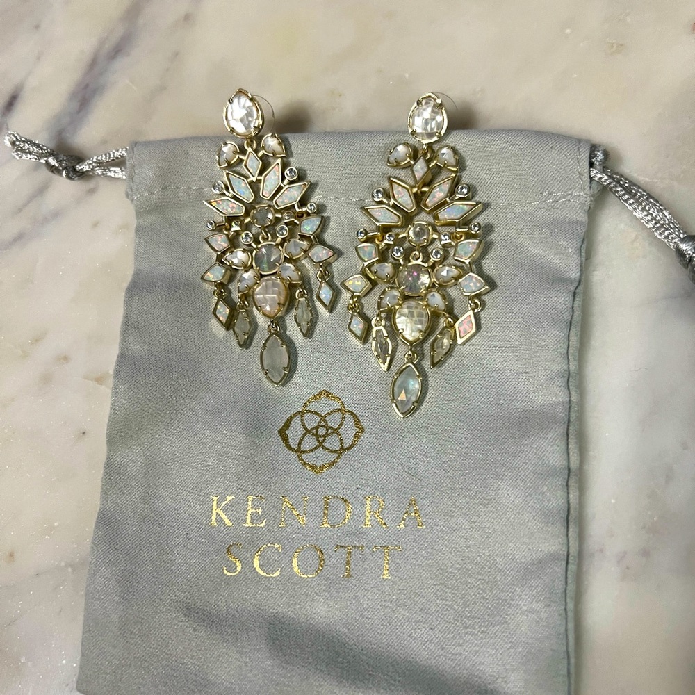 KS Aryssa Statement Gold Kyocera Opal Earrings